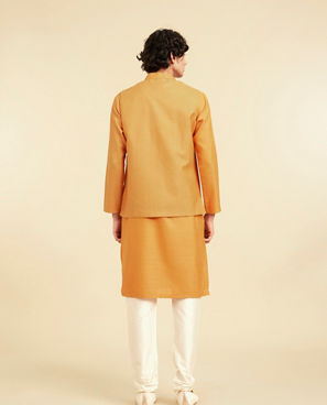 Diwas Men Radiant Mustard Kurta Jacket Set