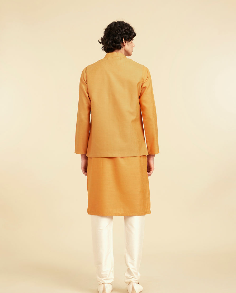 Diwas Men Radiant Mustard Kurta Jacket Set