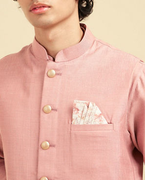 Diwas Men Dusty Pink Kurta Jacket Set
