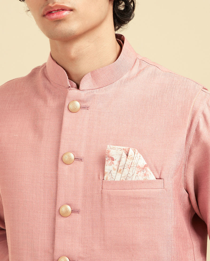 Diwas Men Dusty Pink Kurta Jacket Set