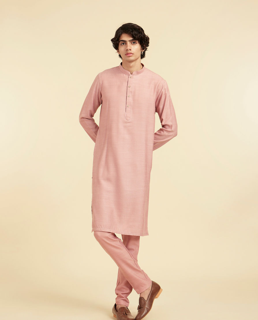 Diwas Men Dusty Pink Kurta Jacket Set
