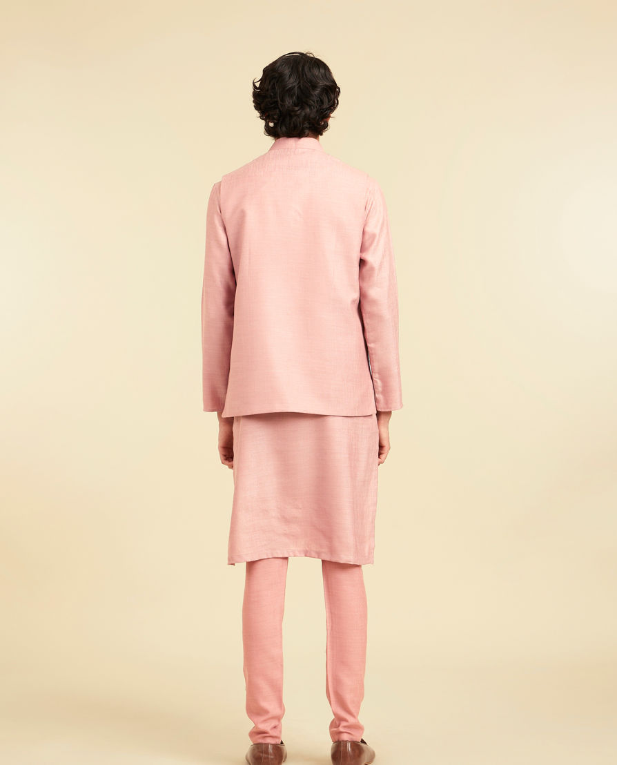 Diwas Men Dusty Pink Kurta Jacket Set