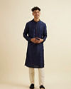 Manyavar Men Blue Entanglement Jacket Set