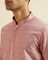 Manyavar Men Dusty Pink Buta Jaal Patterned Jacket Set