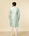 Manyavar Men Aqua Green Buta Patterned Jacket Set