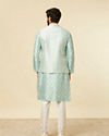 alt message - Manyavar Men Aqua Green Buta Patterned Jacket Set image number 5