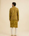 Manyavar Men Mehndi Green Elegance Kurta Jacket Set