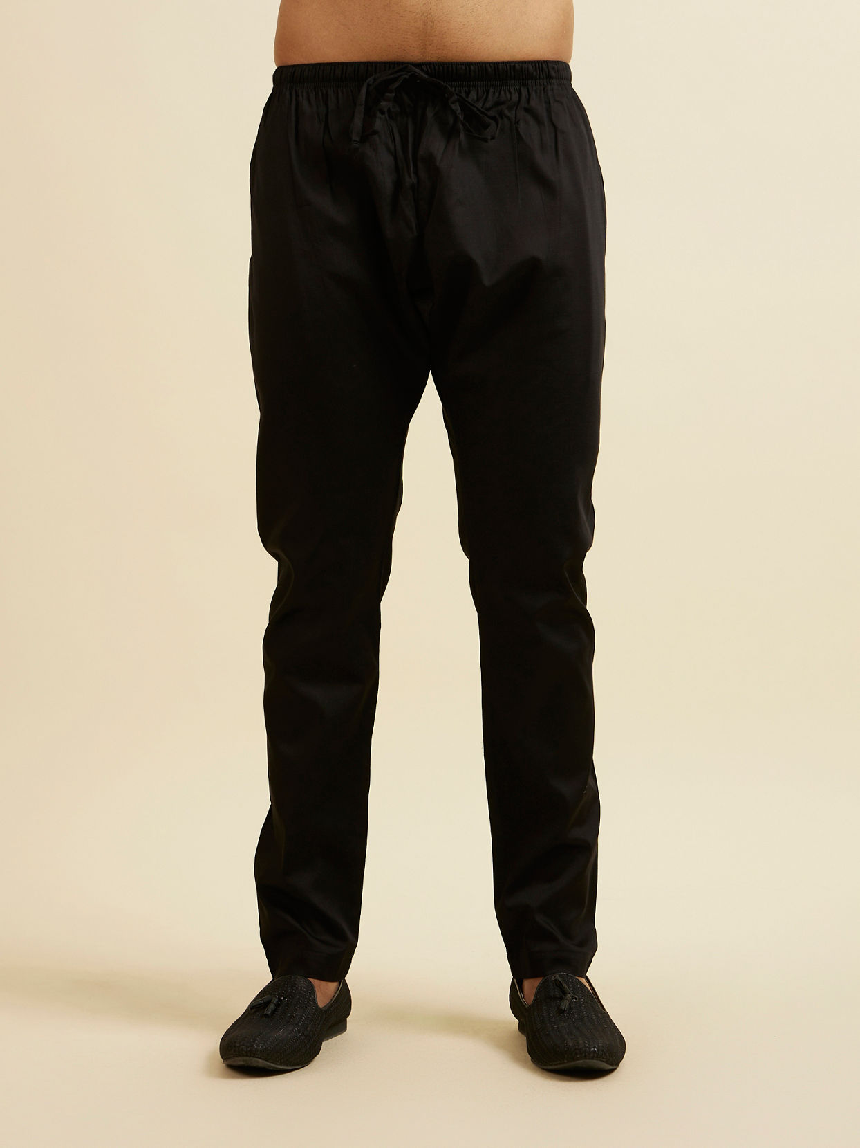 Manyavar Men Black Mirror Embellished Jacket Set