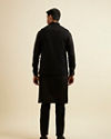Manyavar Men Black Mirror Embellished Jacket Set