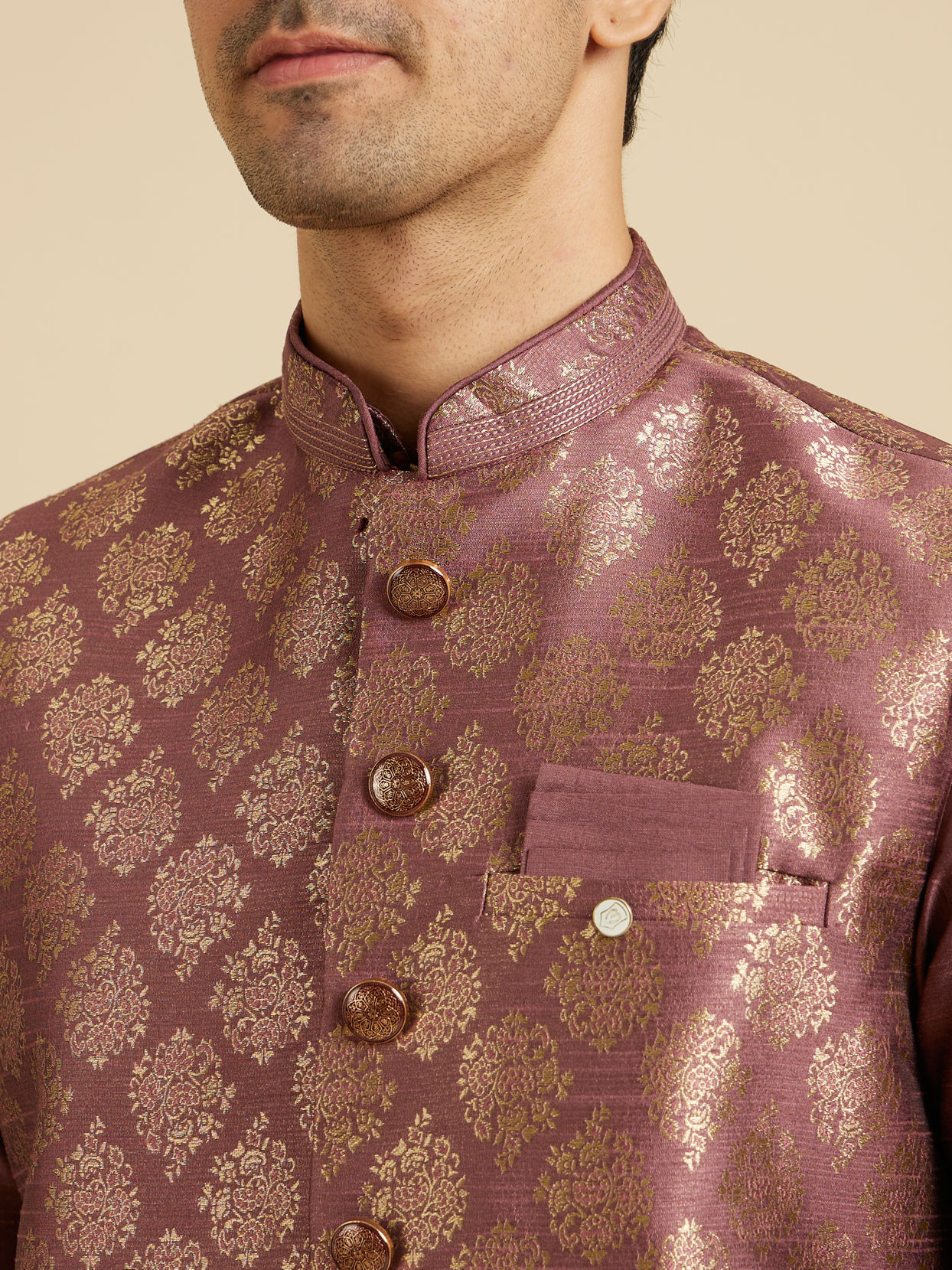 Manyavar Men Purple Passion Kurta Jacket Set image number 1