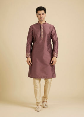 Manyavar Men Purple Passion Kurta Jacket Set image number 2