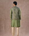 Manyavar Men Vibrant Emerald Kurta Jacket Set