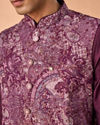 Manyavar Men Wine Majestic Kurta Jacket Set