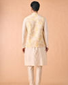 Manyavar Men Cream Elegance Kurta Jacket Set
