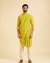 Manyavar Men Majestic Mehndi Green Kurta Jacket Set