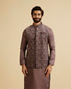 Lustrous Lilac Velvet Kurta Jacket Set