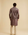 Manyavar Men Lustrous Lilac Velvet Kurta Jacket Set