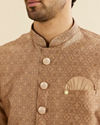 Manyavar Men Regal Fawn Kurta Jacket Set