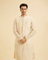 Elegant Beige Kurta Jacket Set