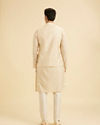 Manyavar Men Elegant Beige Kurta Jacket Set