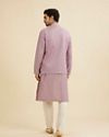 Manyavar Men Soft Lilac Jacket Set with Ditsy Diamond Motifs