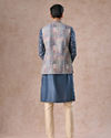 Manyavar Men Greyish Blue Kurta Jacket Set