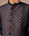 Manyavar Men Dark Blue Radiance Kurta Jacket Set