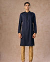 Manyavar Men Dark Blue Radiance Kurta Jacket Set
