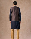Manyavar Men Dark Blue Radiance Kurta Jacket Set