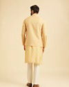 Manyavar Men Gleaming Mustard Kurta Jacket Set