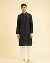 Manyavar Men Dark Blue Kurta Jacket