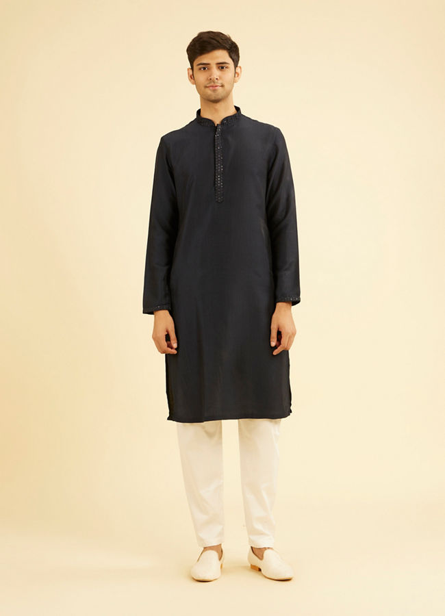 Manyavar Men Dark Blue Kurta Jacket
