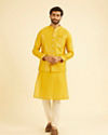 Manyavar Men Mustard Yellow Regal Kurta Jacket Set