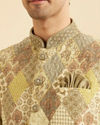 Manyavar Men Emerald Sparkle Kurta Jacket Set