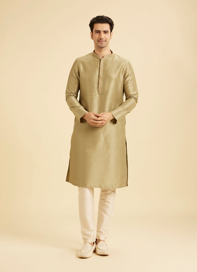 Manyavar Men Emerald Sparkle Kurta Jacket Set