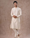 Manyavar Men Whimsical Cream Kurta Jacket Set