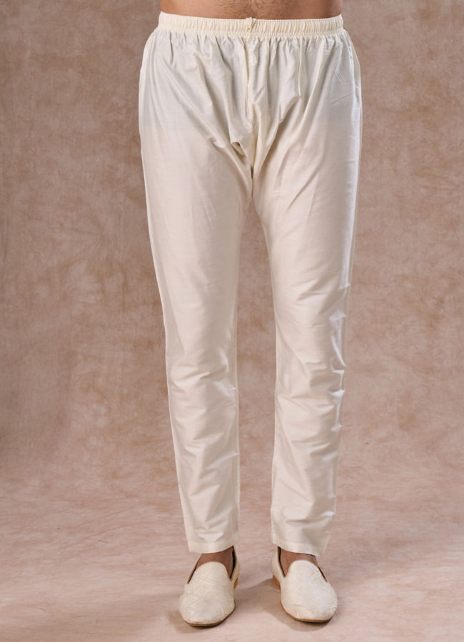 Manyavar Men Whimsical Cream Kurta Jacket Set