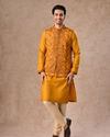 Manyavar Men Mustard Yellow Splendor Kurta Jacket Set