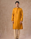 Manyavar Men Mustard Yellow Splendor Kurta Jacket Set