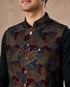 Manyavar Men Blue Elegance Kurta Jacket Set
