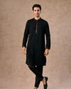Manyavar Men Blue Elegance Kurta Jacket Set
