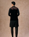 Manyavar Men Blue Elegance Kurta Jacket Set