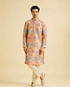 Manyavar Men Elegant Beige Kurta Jacket Set