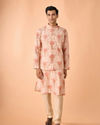 Manyavar Men Peach Radiance Kurta Jacket Set