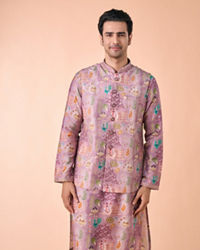 Manyavar Men Lilac Elegance Kurta Jacket Set