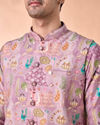 Manyavar Men Lilac Elegance Kurta Jacket Set