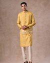 Manyavar Men Sun Kissed Yellow Kurta Jacket Set