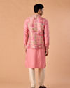 Manyavar Men Peach Elegance Kurta Jacket Set