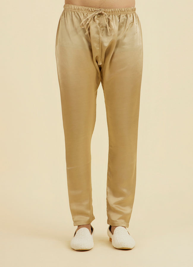 Manyavar Men Walnut Satin Kurta Jacket Set