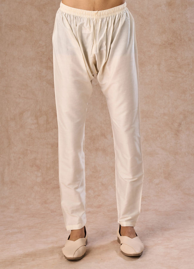 Manyavar Men Elegant Cream Kurta Jacket Set